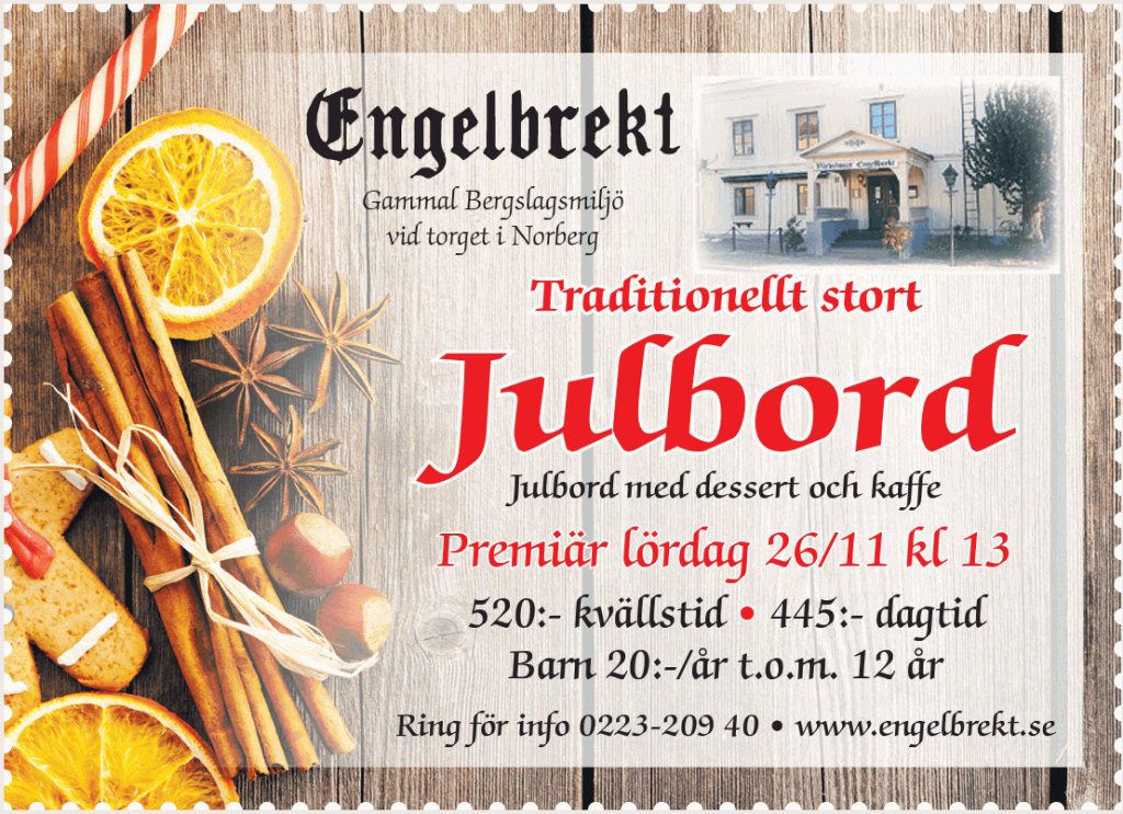 Julbord 2022 Värdshuset Engelbrekt